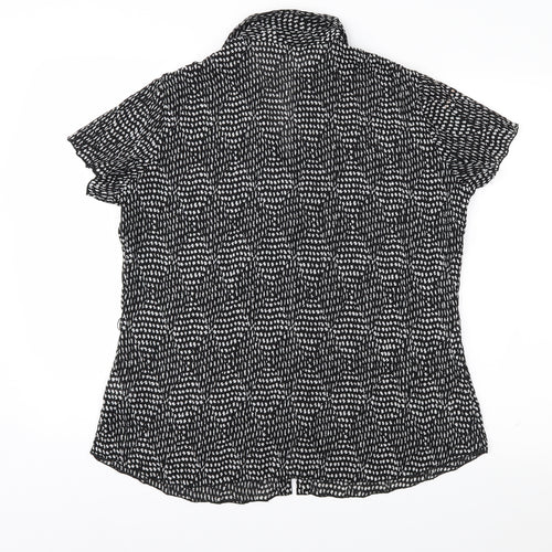 Bonmarché Womens Black Geometric  Basic Blouse Size 14