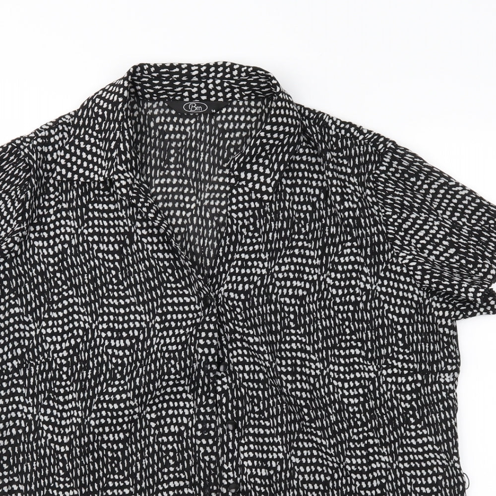 Bonmarché Womens Black Geometric  Basic Blouse Size 14