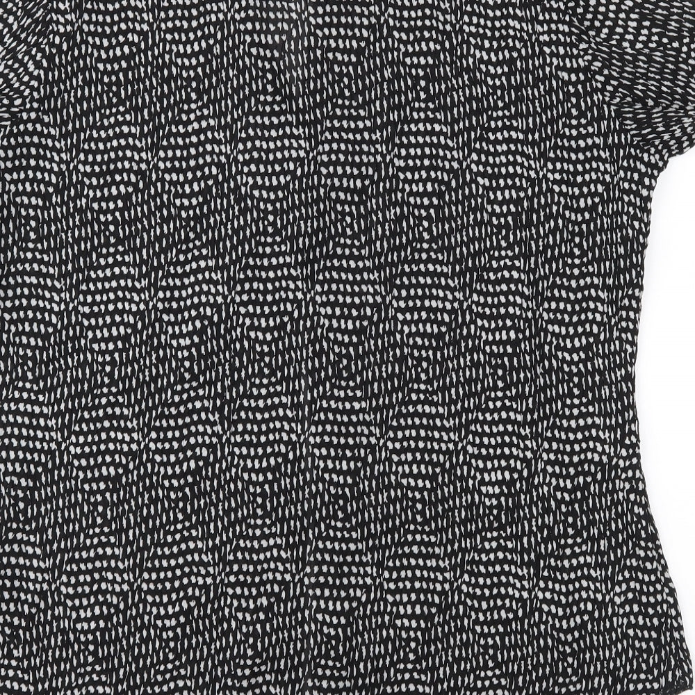 Bonmarché Womens Black Geometric  Basic Blouse Size 14