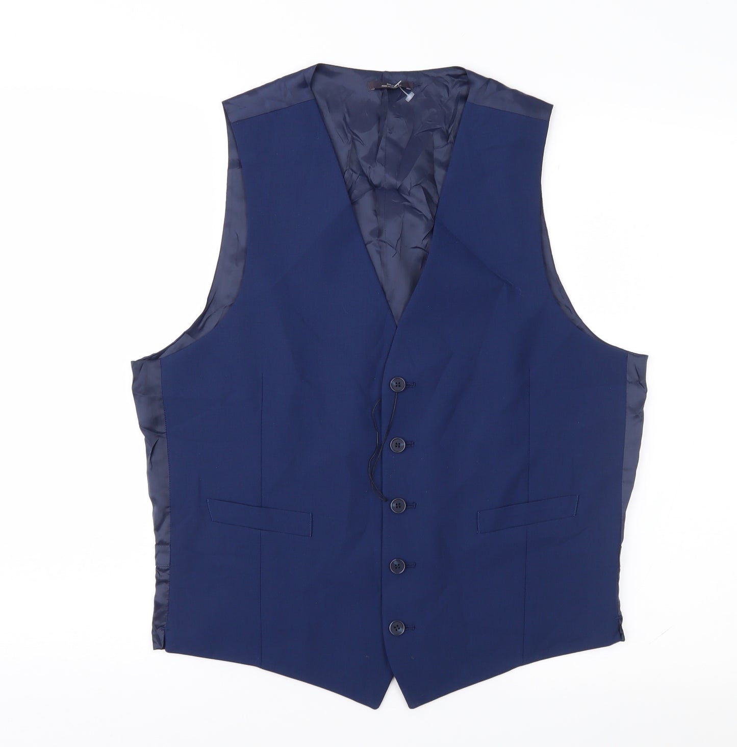 Marks and Spencer Mens Blue   Jacket Suit Waistcoat Size M