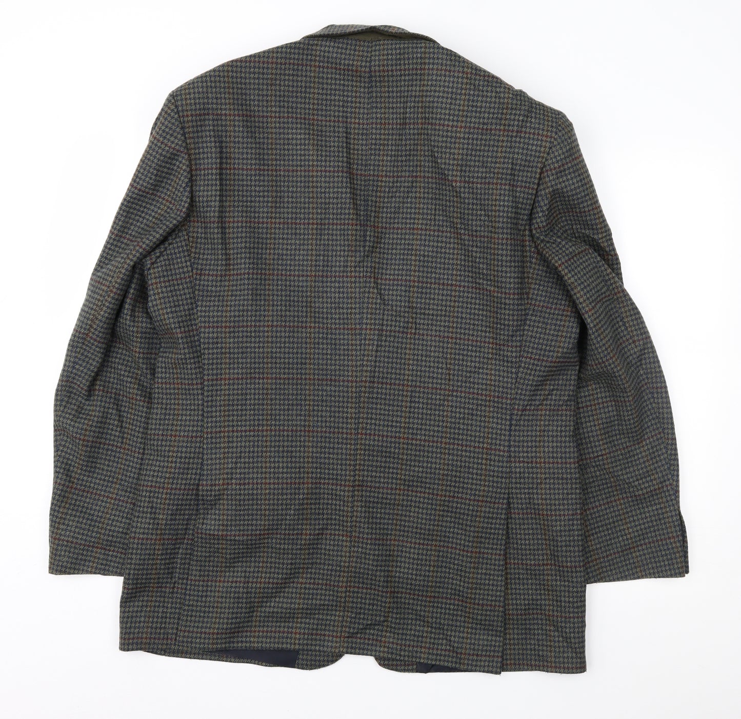 Greenwoods Mens Blue Houndstooth  Jacket Sport Coat Size 40