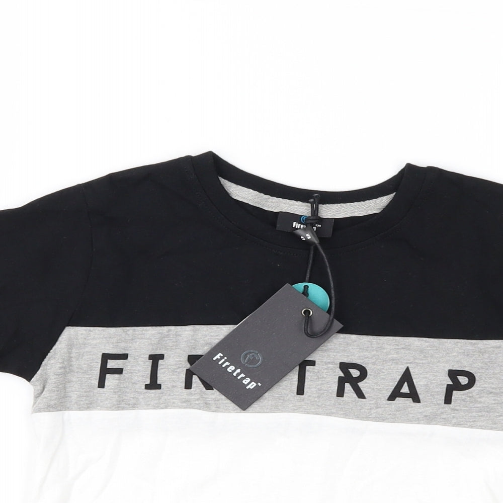 Firetrap Boys Grey Colourblock  Basic T-Shirt Size 3-4 Years