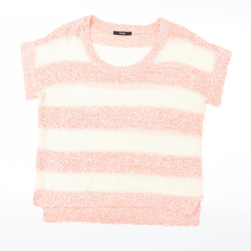 George Womens Orange Striped  Pullover Jumper Size 14