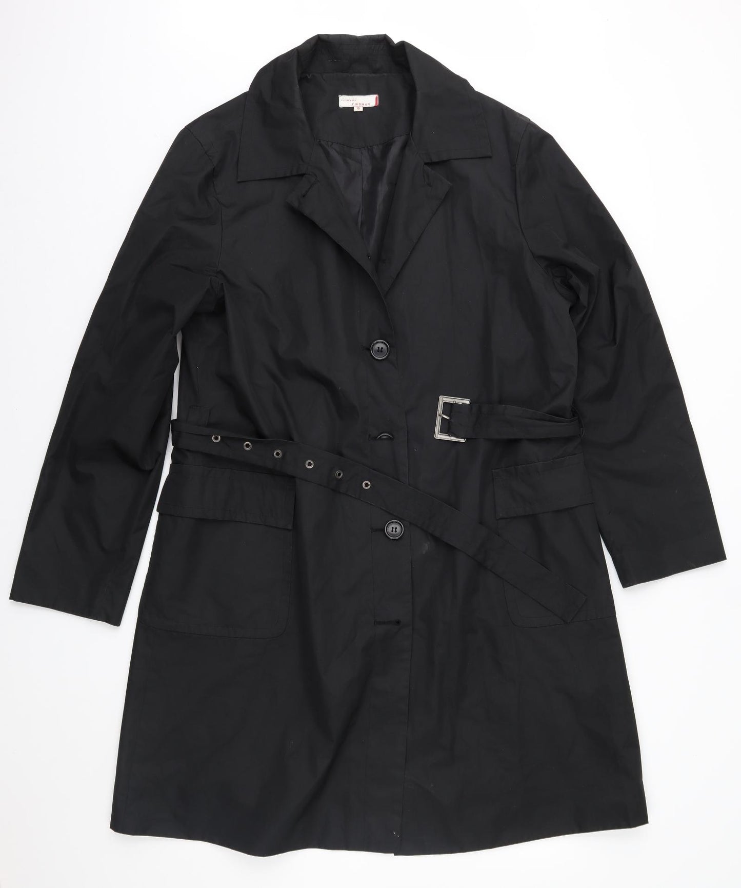 Alibi Womens Black   Trench Coat Coat Size 16