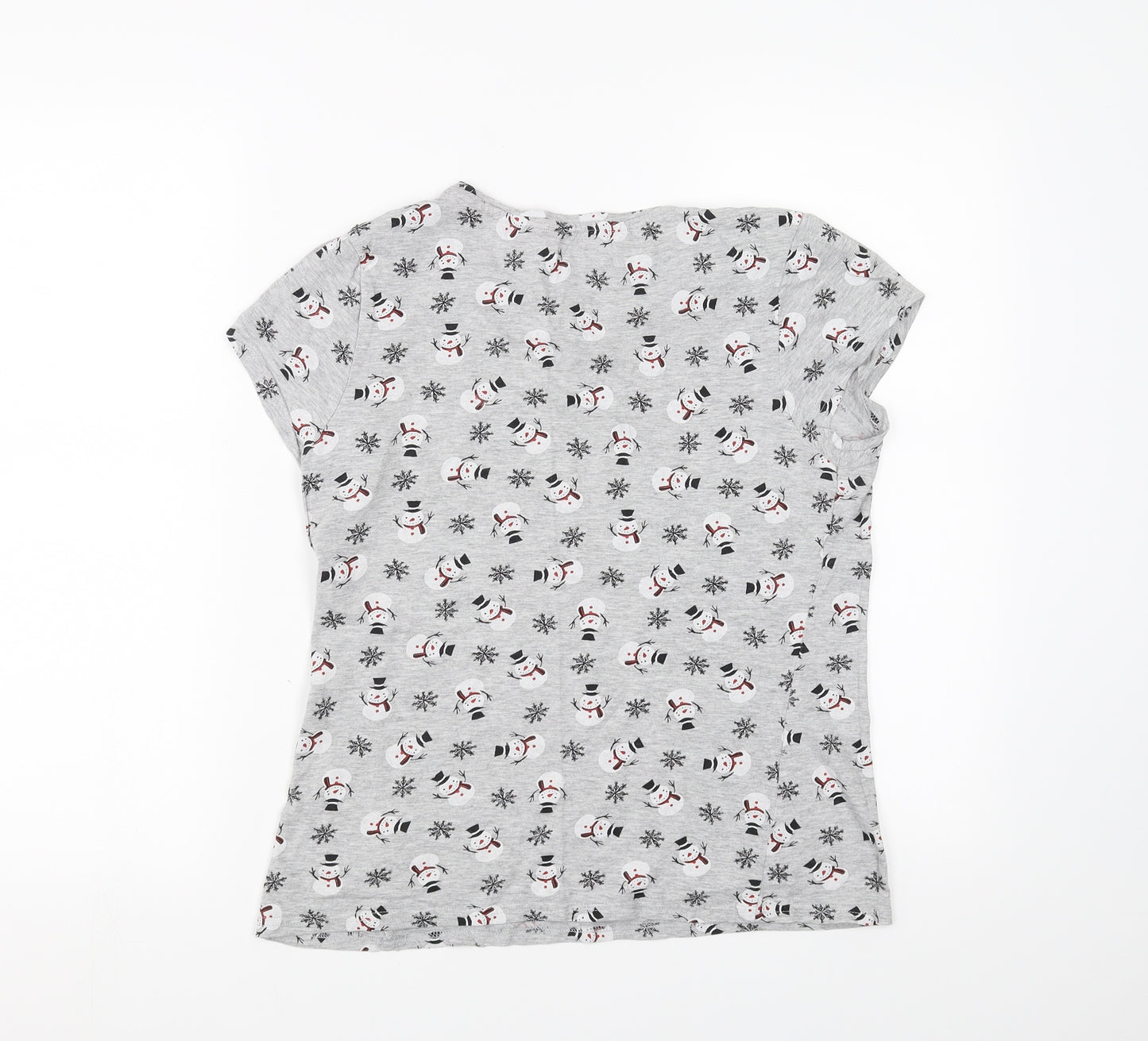 PEP&co Womens Grey   Basic T-Shirt Size 12  - Snowman Christmas