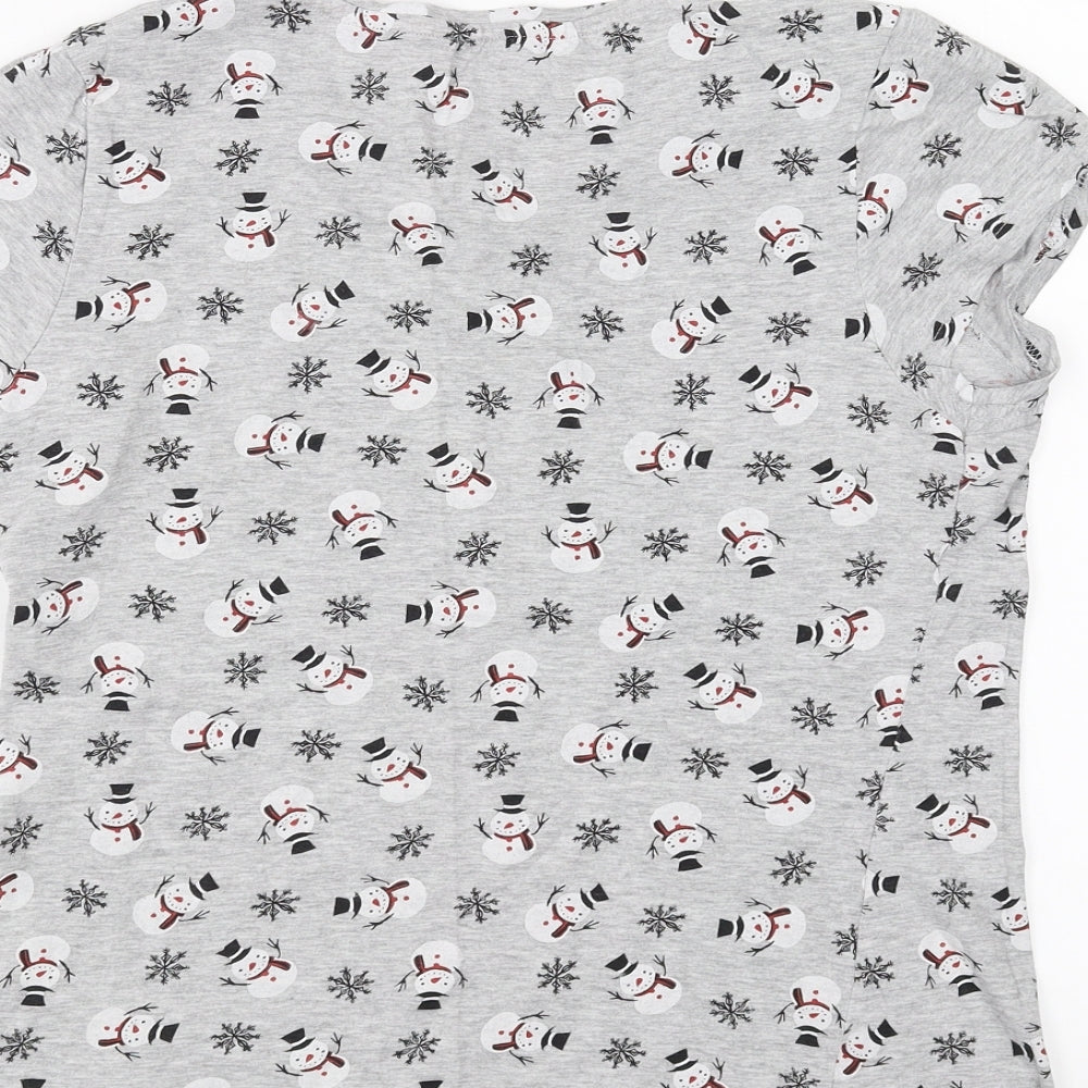 PEP&co Womens Grey   Basic T-Shirt Size 12  - Snowman Christmas