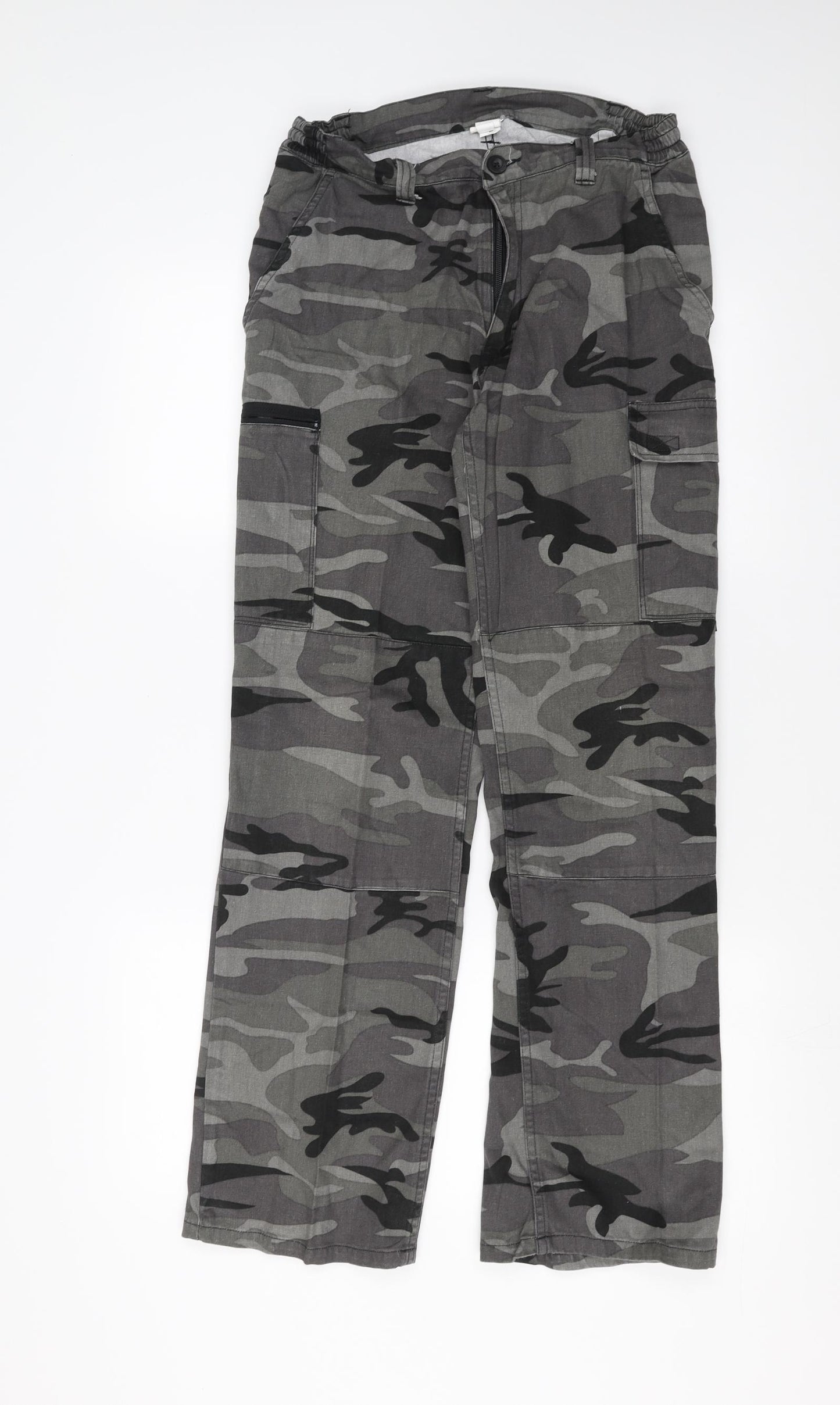 Solognac Mens Grey Camouflage  Cargo Trousers Size 30 in L30 in