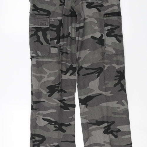 Solognac Mens Grey Camouflage  Cargo Trousers Size 30 in L30 in