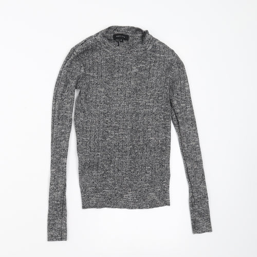 New Look Womens Grey   Pullover Jumper Size 8  - stretch fabric