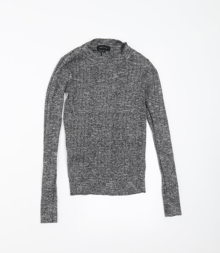 New Look Womens Grey   Pullover Jumper Size 8  - stretch fabric