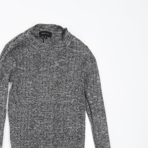 New Look Womens Grey   Pullover Jumper Size 8  - stretch fabric