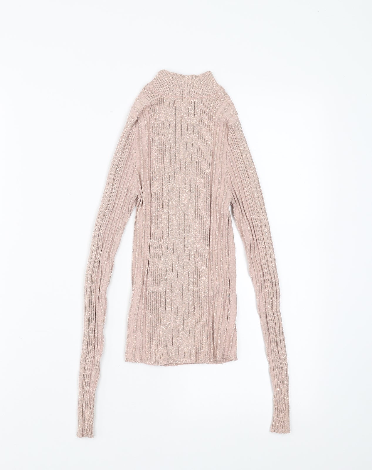New Look Womens Pink Striped  Pullover Jumper Size 8  - stretch fabric