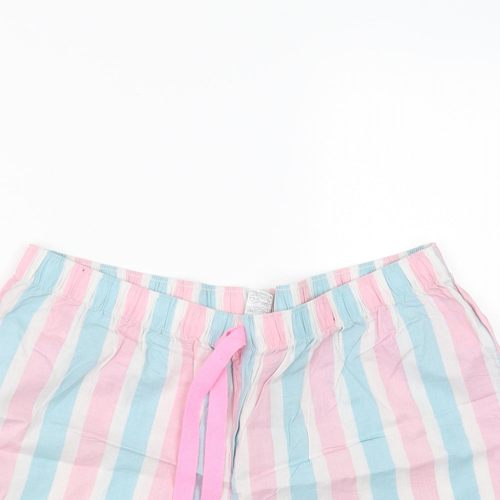 Matalan Womens Pink Striped   Sleep Shorts Size M