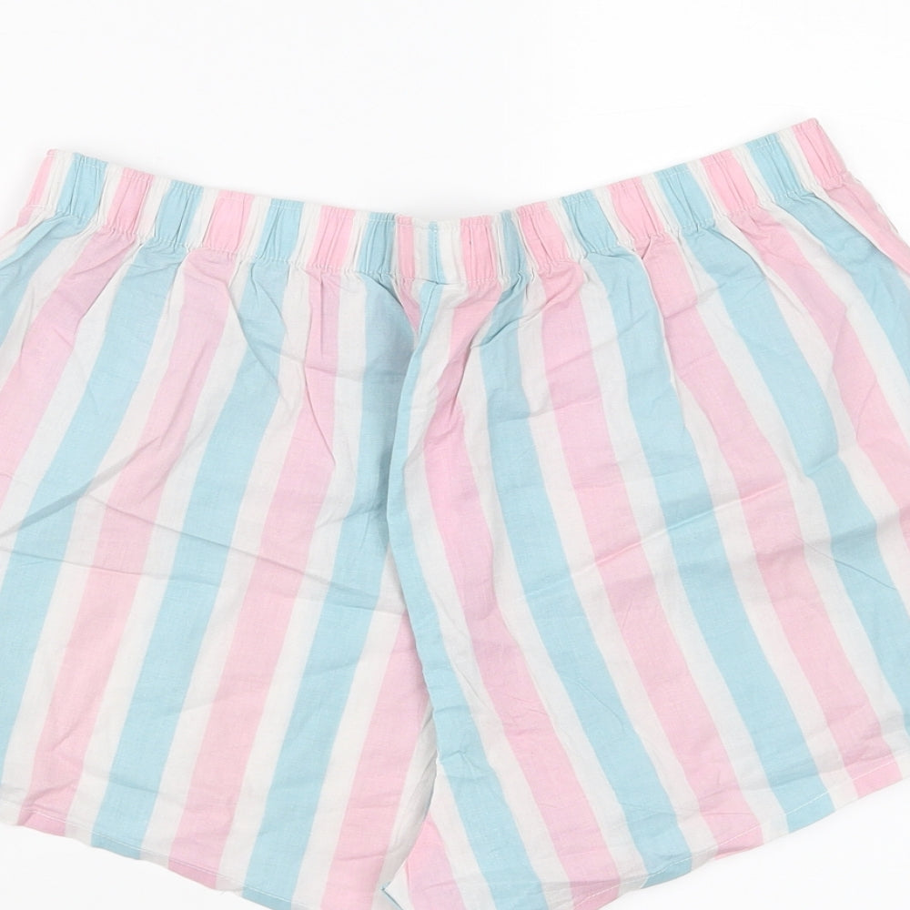 Matalan Womens Pink Striped   Sleep Shorts Size M