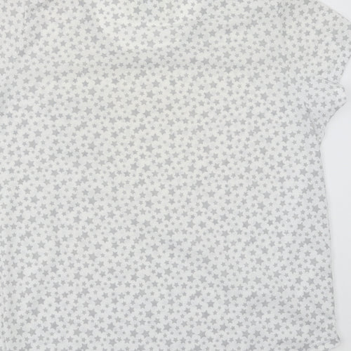 Matalan Womens White Geometric  Top Pyjama Top Size M  - Star pattern