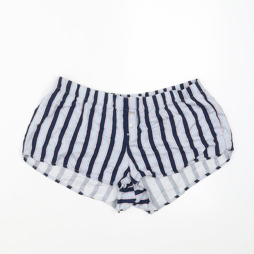 Debenhams Womens Blue Striped   Sleep Shorts Size 12