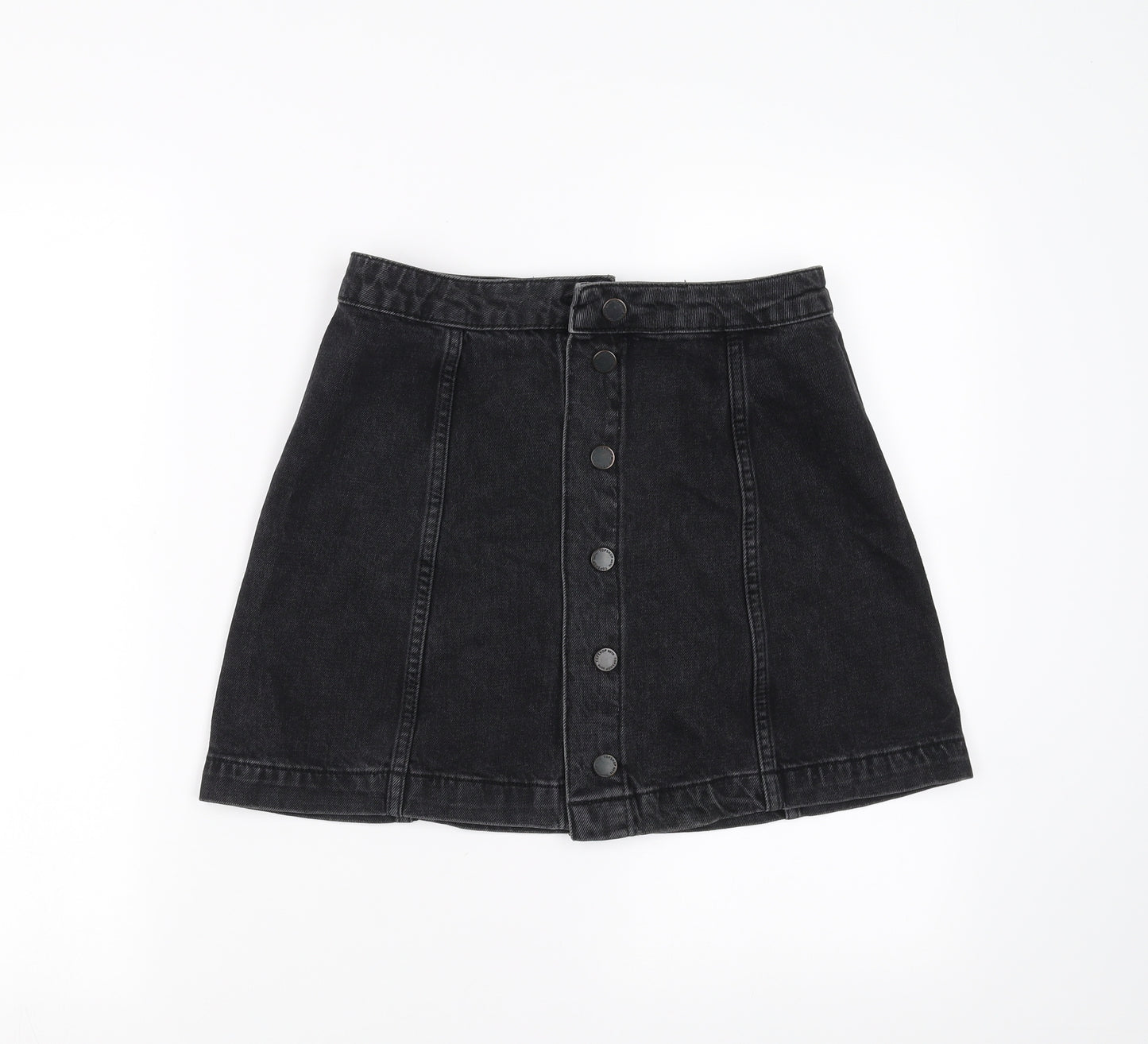 Topshop Womens Grey  Denim A-Line Skirt Size 10