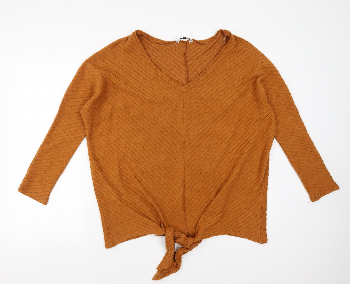PEP&CO Womens Brown Striped  Pullover Jumper Size 16