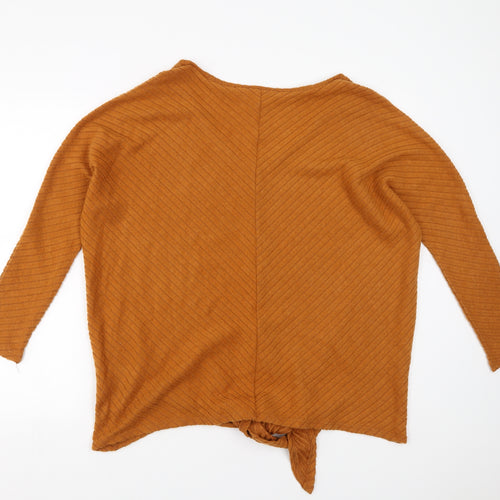 PEP&CO Womens Brown Striped  Pullover Jumper Size 16