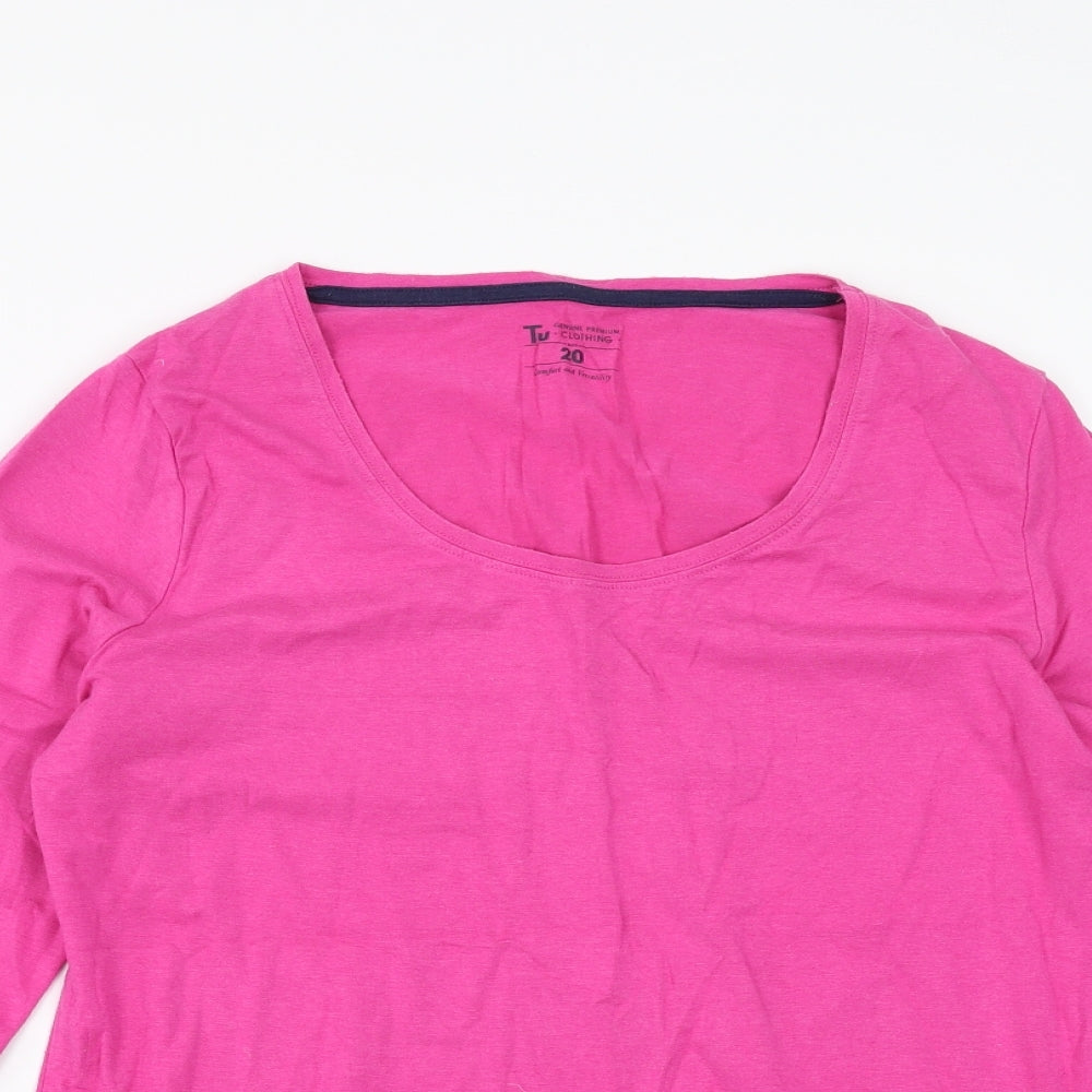 Sainsburys Womens Pink   Basic T-Shirt Size 20