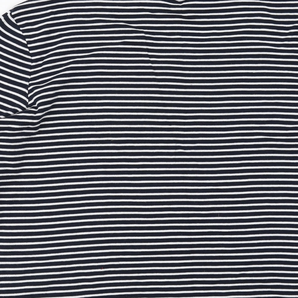 Maine New England Womens Blue Striped  Basic T-Shirt Size 18  - bow