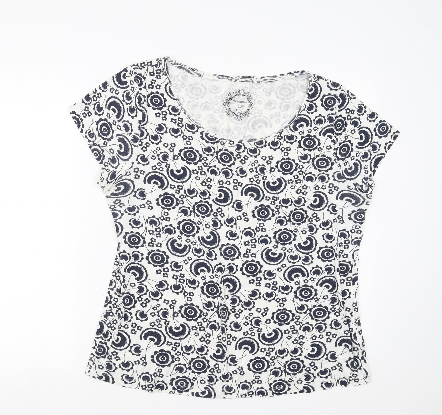 Debenhams Womens White Floral  Basic T-Shirt Size 20