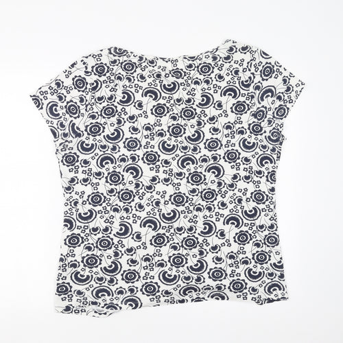 Debenhams Womens White Floral  Basic T-Shirt Size 20