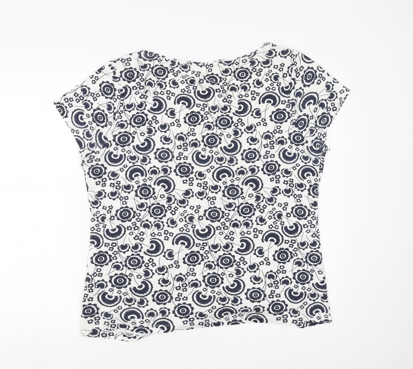 Debenhams Womens White Floral  Basic T-Shirt Size 20
