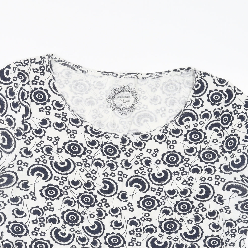 Debenhams Womens White Floral  Basic T-Shirt Size 20
