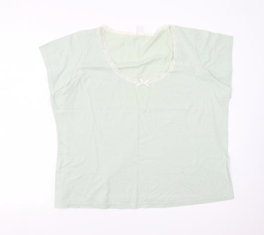 Front view of TU women’s green solid top pyjama top, size UK 22