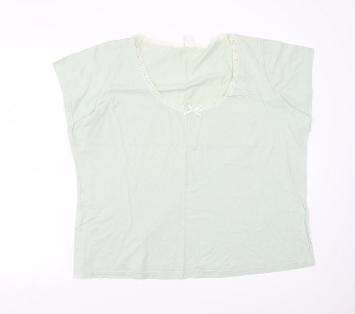 Sainsburys Womens Green Solid  Top Pyjama Top Size 22