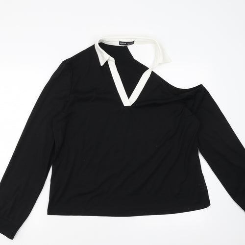SheIn Womens Black   Pullover Sweatshirt Size XL  - one open shoulder
