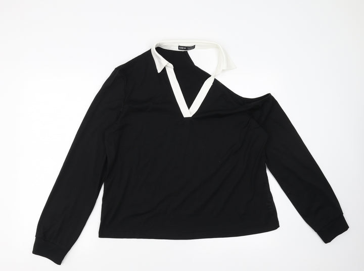 SheIn Womens Black   Pullover Sweatshirt Size XL  - one open shoulder