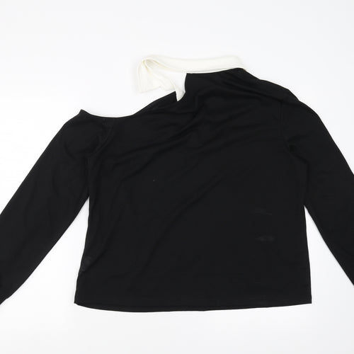 SheIn Womens Black   Pullover Sweatshirt Size XL  - one open shoulder