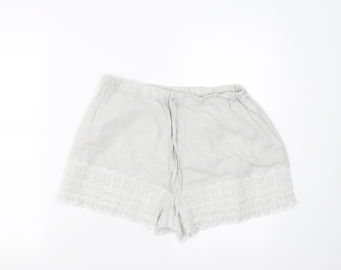 Sainsburys Womens Grey    Sleep Shorts Size 16  - crochet detail
