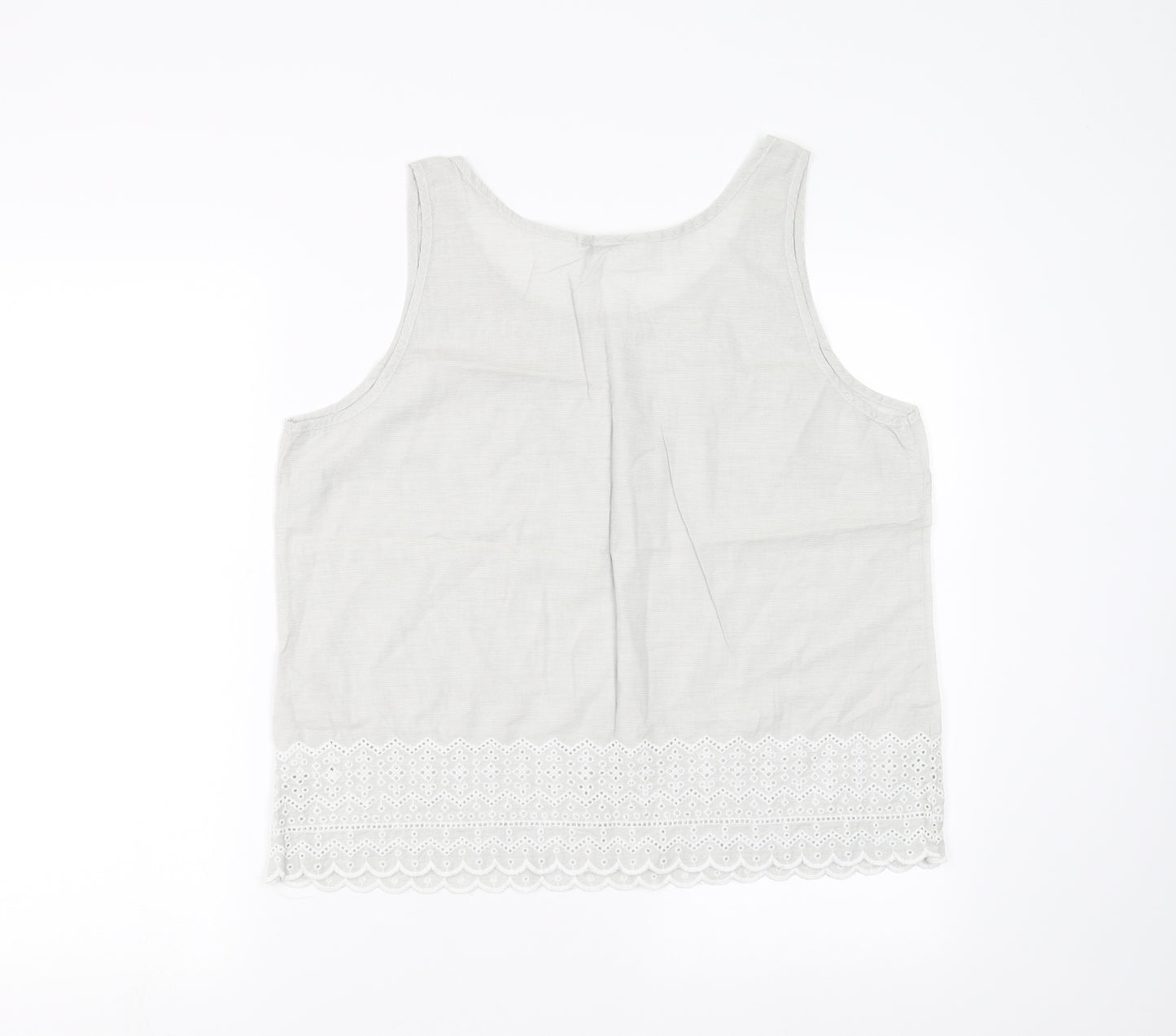 Sainsburys Womens Grey Solid  Top Pyjama Top Size 16  - crochet hem