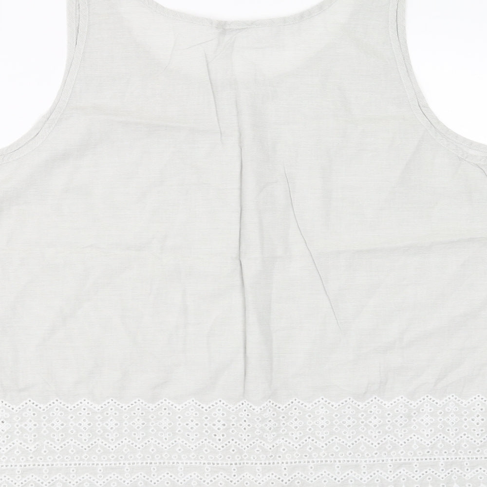 Sainsburys Womens Grey Solid  Top Pyjama Top Size 16  - crochet hem
