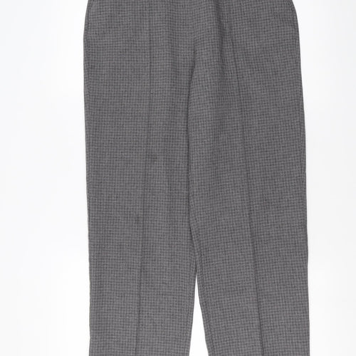 BM Womens Grey Check  Trousers  Size 12 L27 in