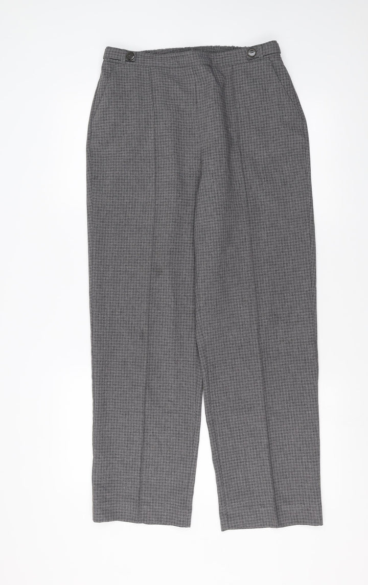BM Womens Grey Check Trousers Size 12 L27 in