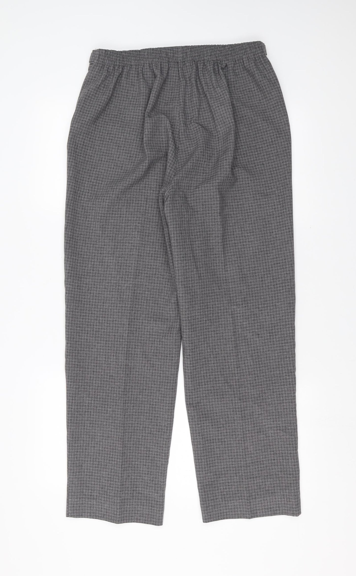 BM Womens Grey Check  Trousers  Size 12 L27 in