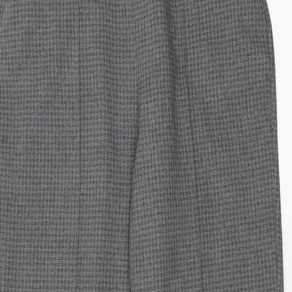 BM Womens Grey Check  Trousers  Size 12 L27 in