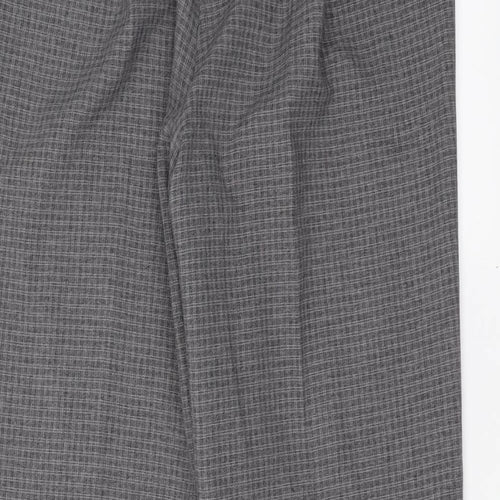 BM Womens Grey Check  Trousers  Size 12 L27 in