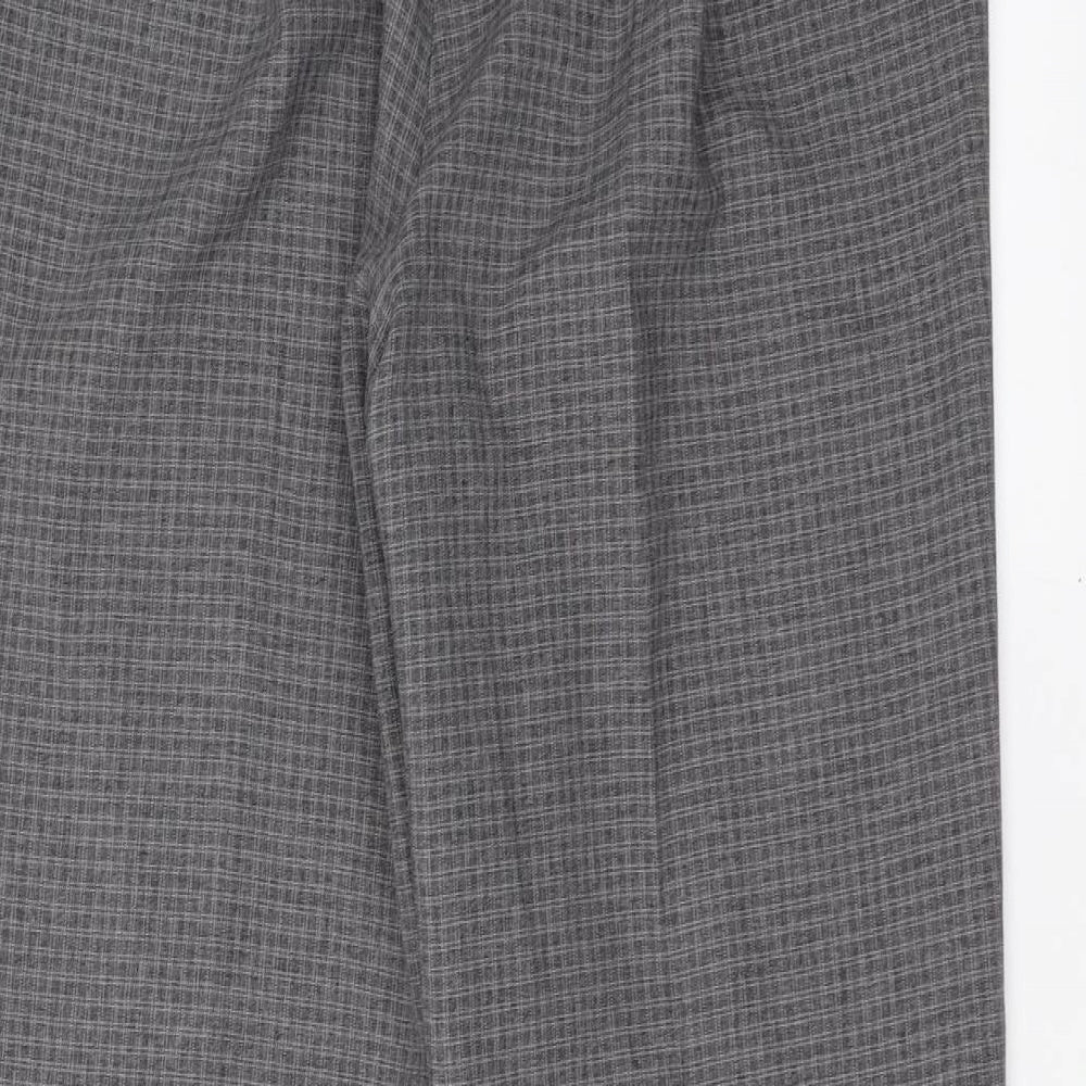 BM Womens Grey Check  Trousers  Size 12 L27 in