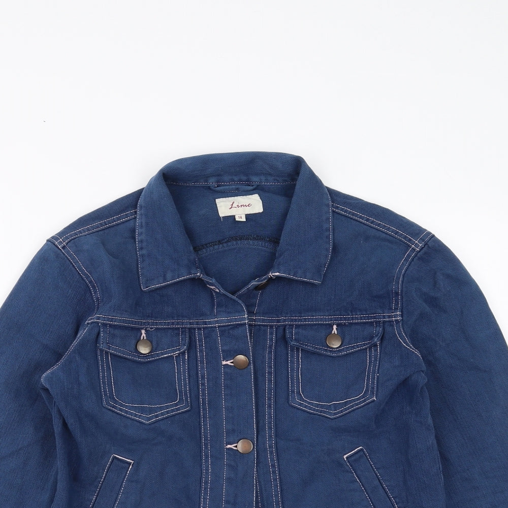 lime Womens Blue  Denim Jacket  Size 14