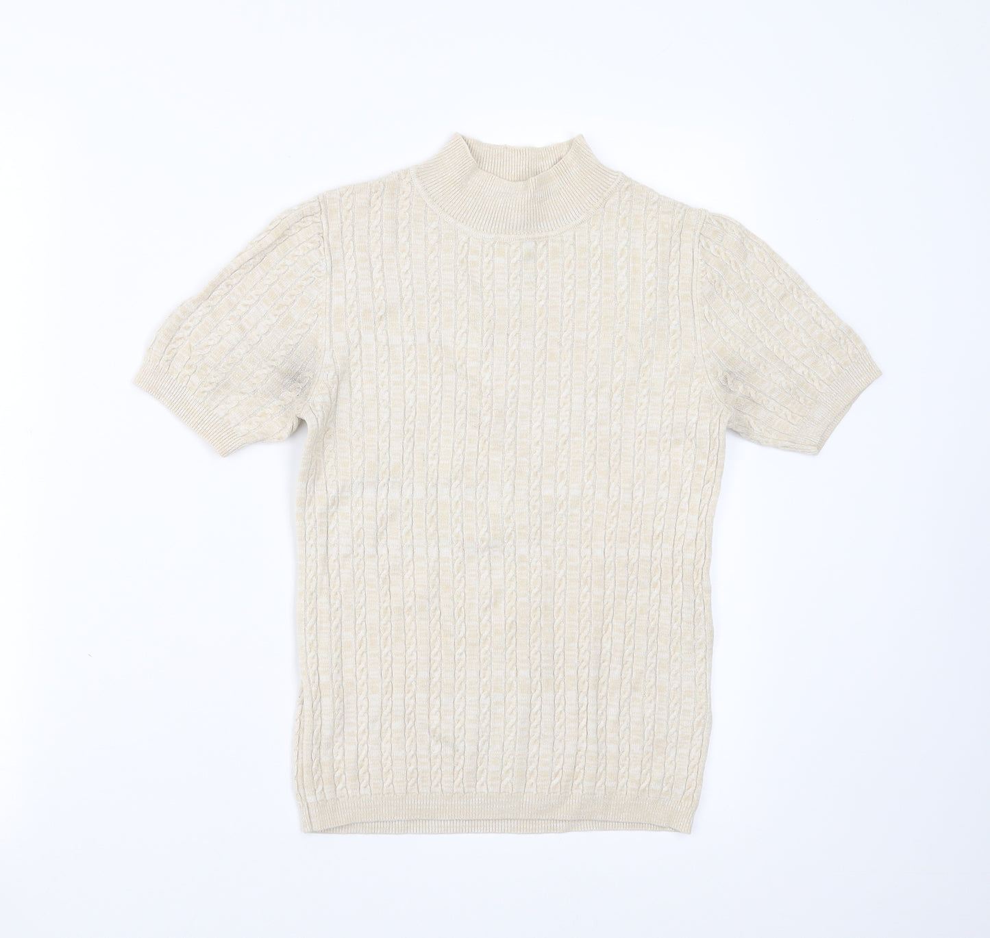 Miss Selfridge Womens Beige   Pullover Jumper Size 12  - cable knit look