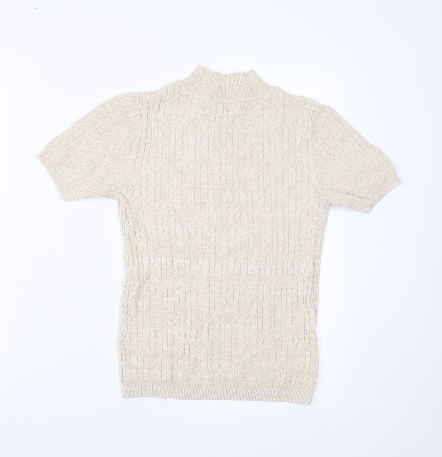 Miss Selfridge Womens Beige   Pullover Jumper Size 12  - cable knit look