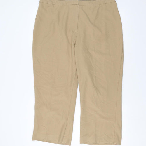 Agenda Womens Beige   Cropped Trousers Size 20 L23 in