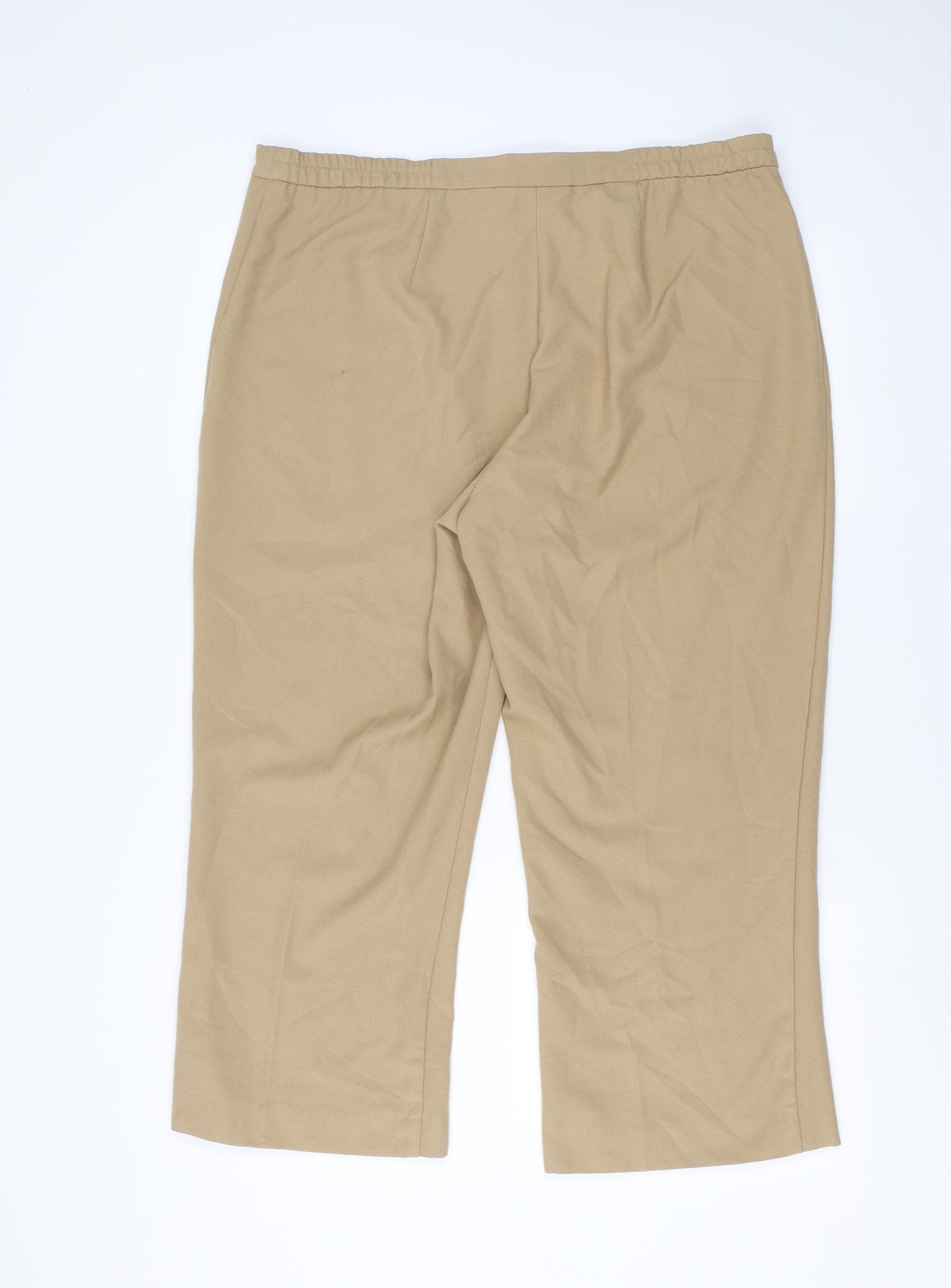 Agenda Womens Beige   Cropped Trousers Size 20 L23 in