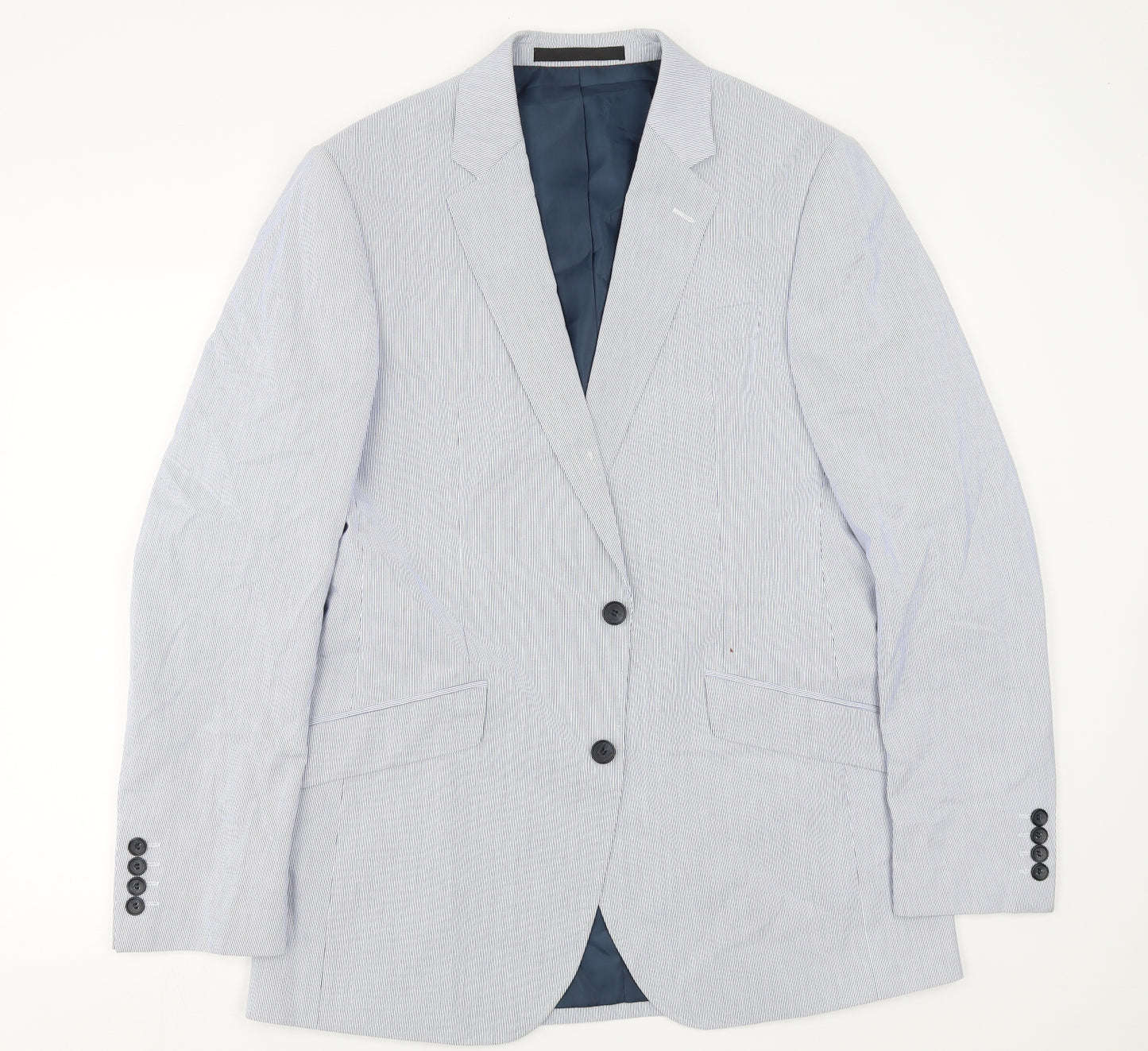 Marks and Spencer Mens Blue Striped  Jacket Suit Jacket Size 40