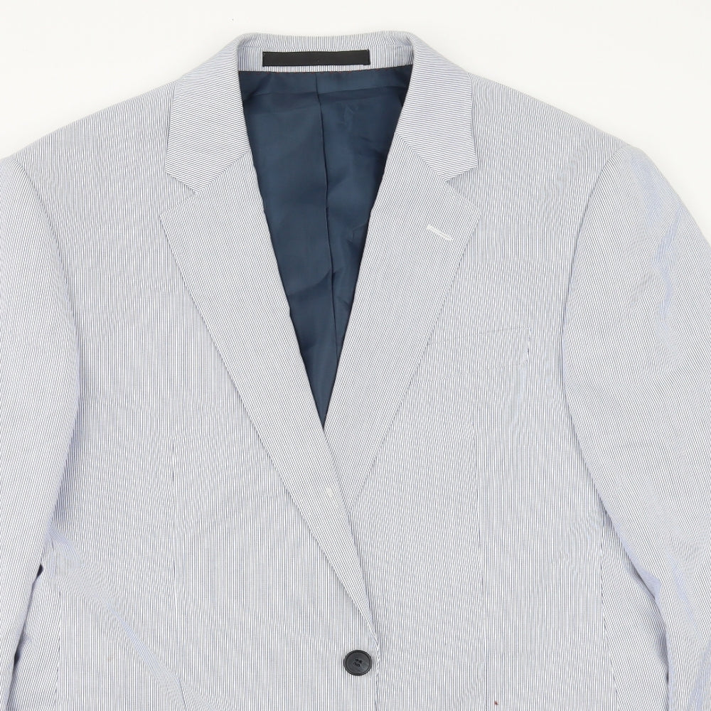 Marks and Spencer Mens Blue Striped  Jacket Suit Jacket Size 40